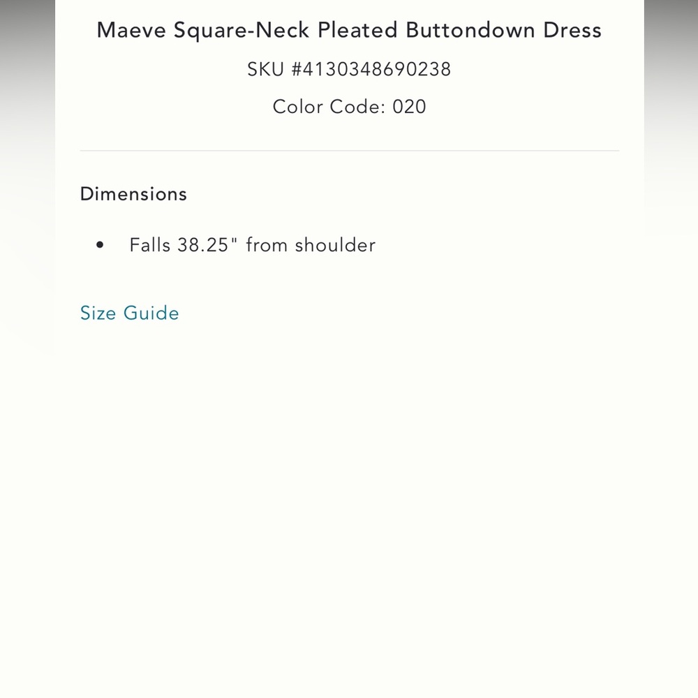 NWT Anthropologie-Maeve Square-Neck Pleated Buttondown Dress - Picture 8 of 14